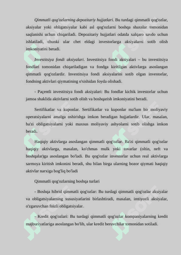 Qimmatli qogʻozlar bilan boʻladigan tijorat operatsiyalarining hisobi 3