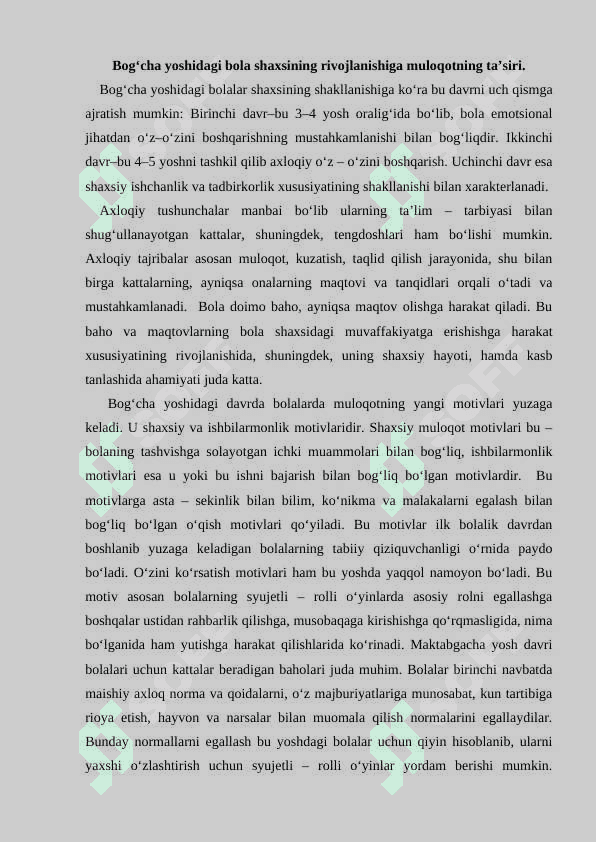 Maktabgacha yoshdagi bolalar shaxsining shakllanishi 2
