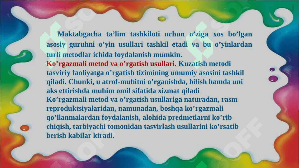 Maktabgacha yoshdagi bolalarni tasviriy faoliyatga o'rgatishning metod va usullari 3