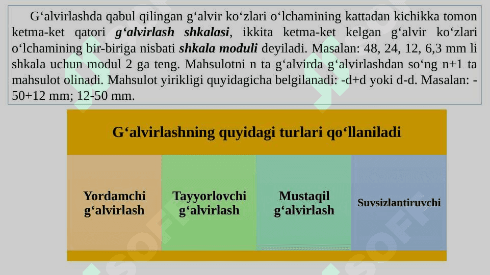 G‘ALVIRLASH JARAYONINING ASOSLARI 3