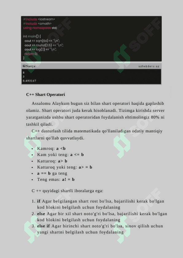 ++ DASTURLASH TILI VA UNING IMKONIYATLARI 3