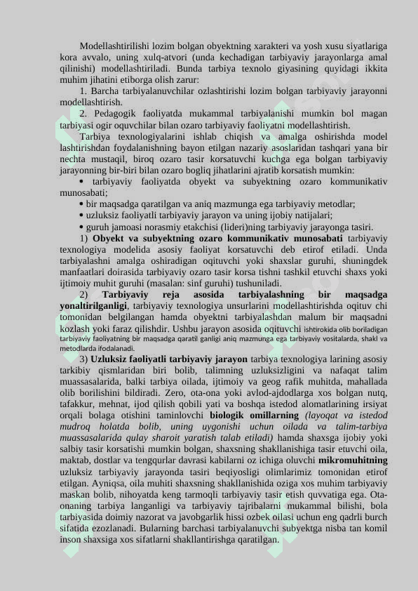 O'QITUVCHINING TARBIYA TEXNOLOGIYALARI  ASOSIDA FAOLIYAT OLIB BORISHI 5