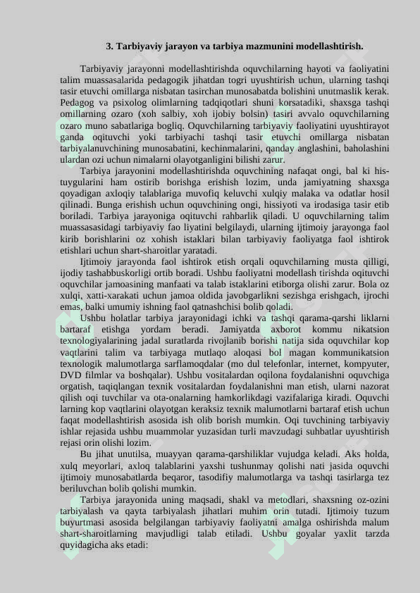 O'QITUVCHINING TARBIYA TEXNOLOGIYALARI  ASOSIDA FAOLIYAT OLIB BORISHI 7