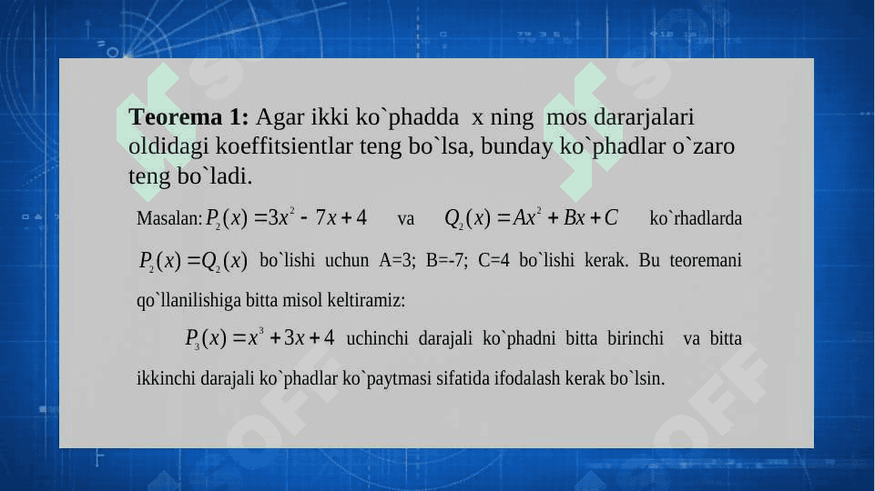 Ko`phadlar  matimatika 6