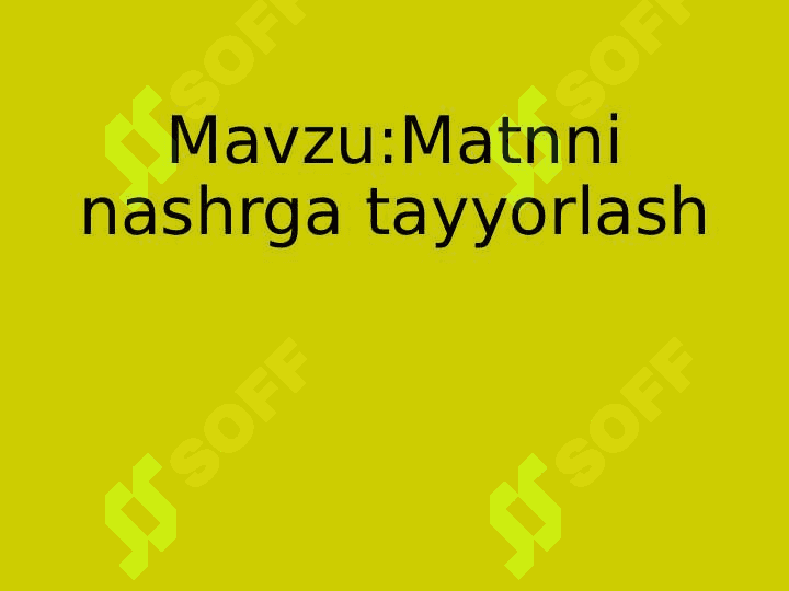 Matnni nashrga tayyorlash 2