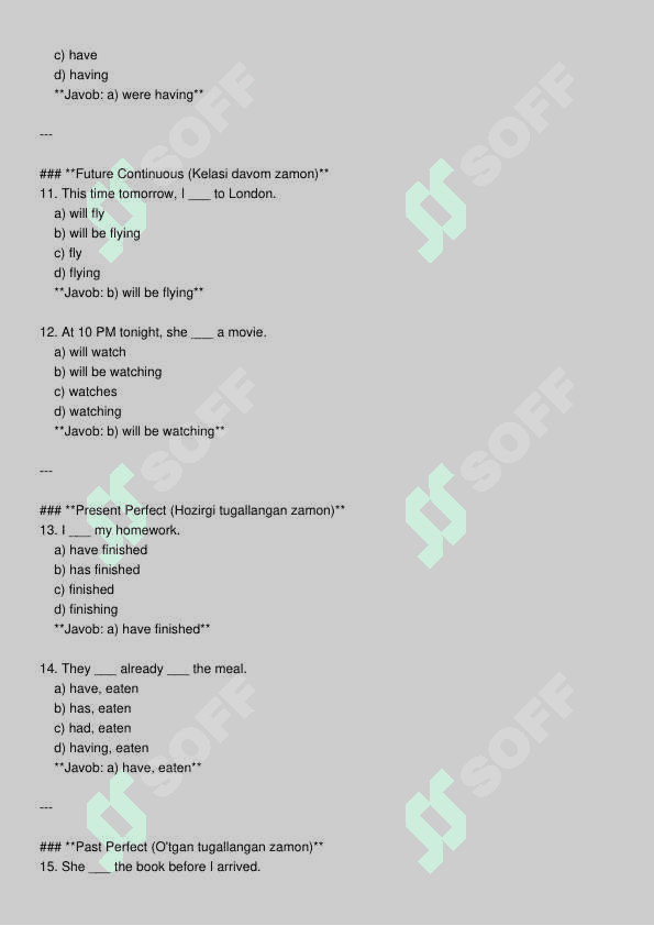 Ingliz tili test 3