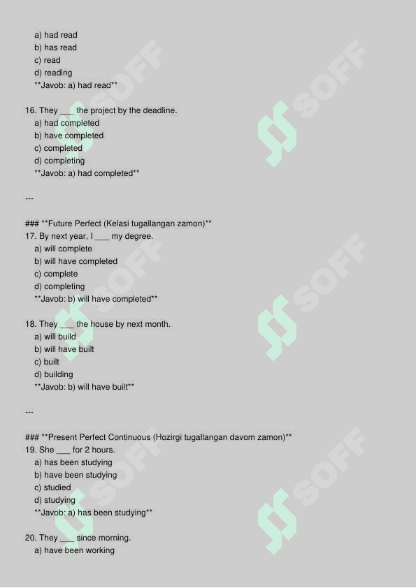 Ingliz tili test 4