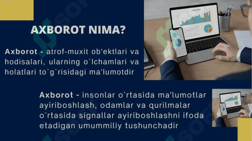 "Kompyuterning texnik va dasturiy ta’minoti” fanining maqsadi va vazifalari. Kompyuter avlodlari va ularning klassifikatsiyasi 8