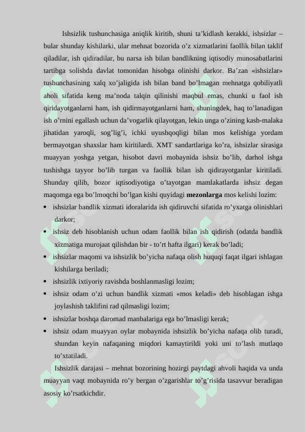 ISHSIZLIKNI KELIB CHIQISH SABABLARI VA NOMOYON BO`LISH SHAKILLARI 4