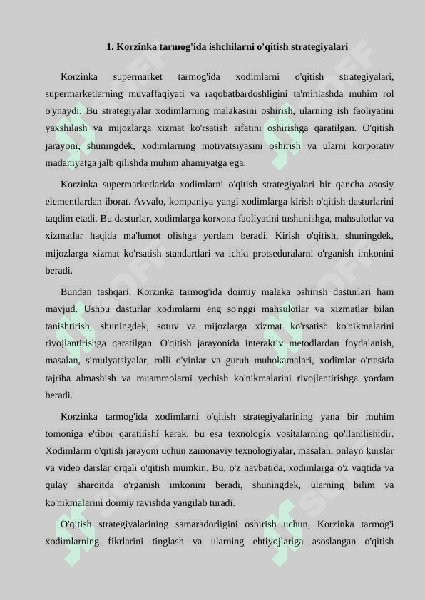 Korzinka supermarket tarmoqlarida xodimlar boshqaruvi 4