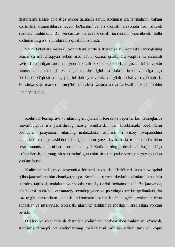 Korzinka supermarket tarmoqlarida xodimlar boshqaruvi 5