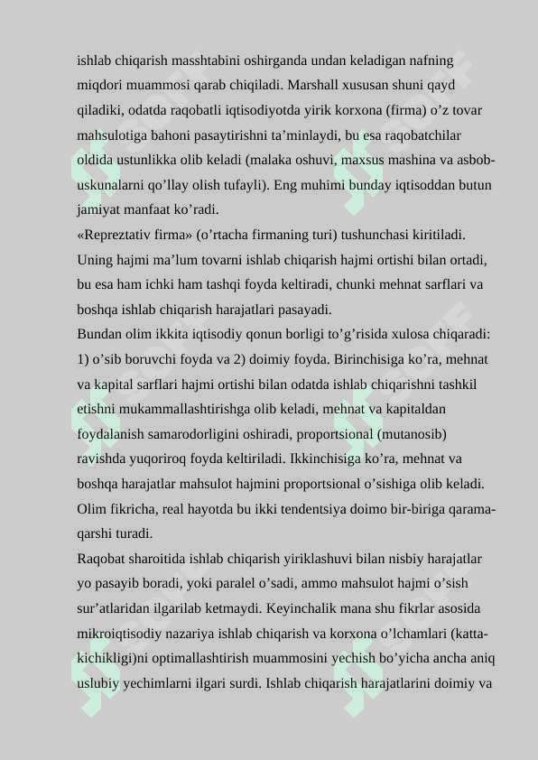 Kembridj maktabi a. Marshall taʼlimoti 4
