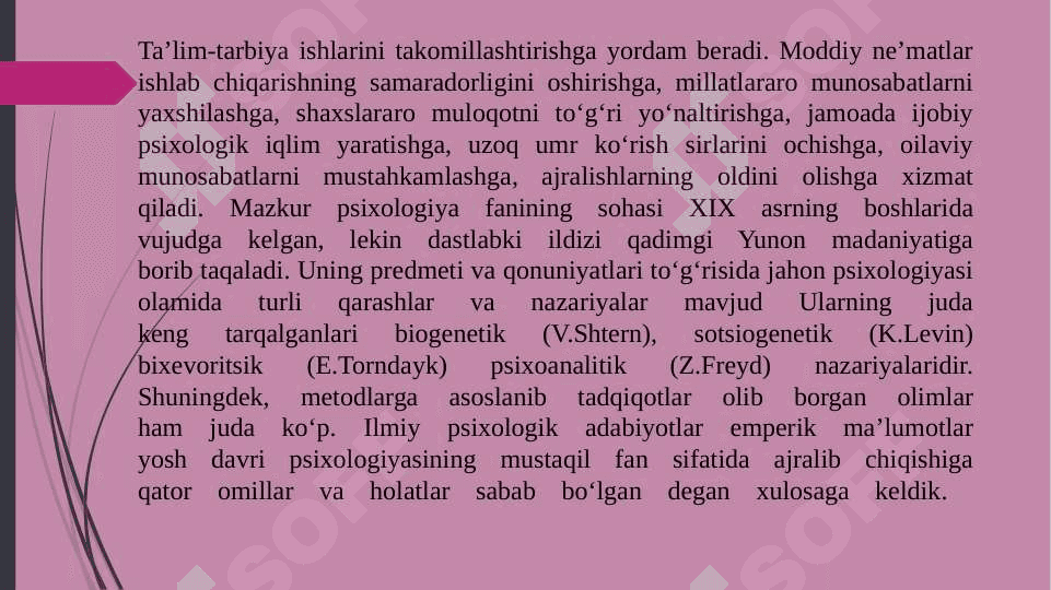 Yosh davrlarining psixologik xususiyatlari 5