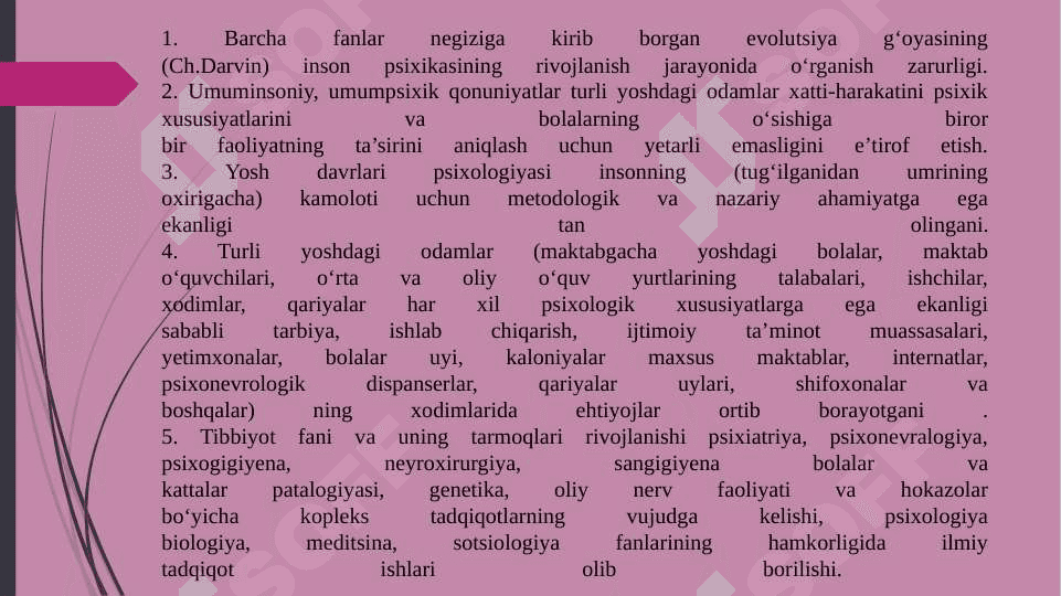 Yosh davrlarining psixologik xususiyatlari 6