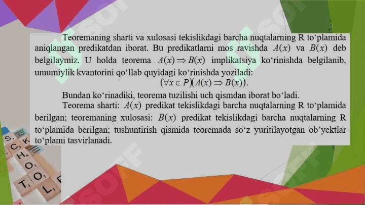 Teoremaning tuzulishi va ularning turlari 4