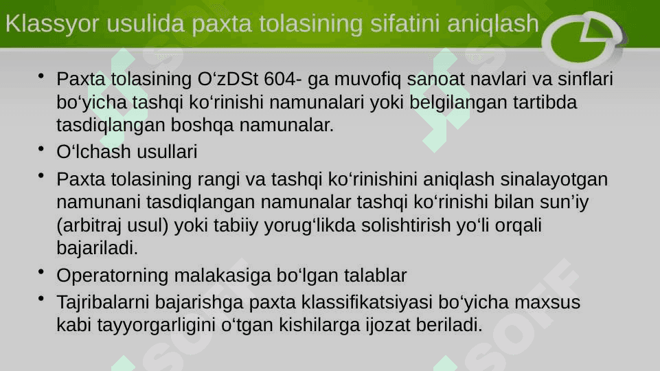 Paxta tolasini sifatini belgilovchi standartlar 3