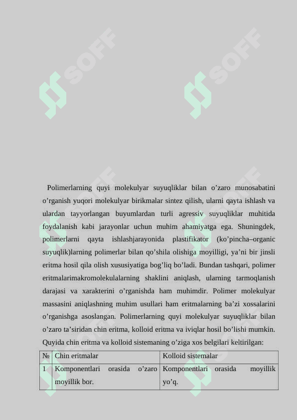 Polimerlar va ularning turlari. 5