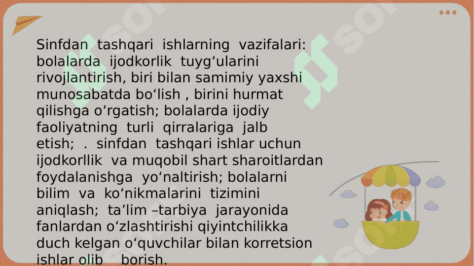 Mavzu: Boshlang‘ich sinflarda matematikadan sinfdan tashqari ishlarni tashkil etishning maqsad va vazifalari .Boshlang‘ich sinflarda matematikadan sinfdan tashqari ishlarni tashkil etish turlari 5