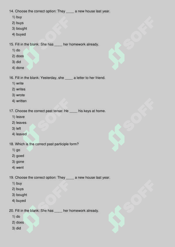 Ingliz tili test 3