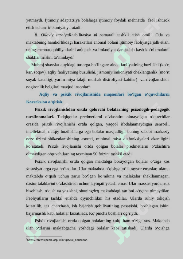 PEDAGOGIK DIAGNOSTIKA. PEDAGOGIK KORREKSIYA. ELEKTRON PEDAGOGIKA 8