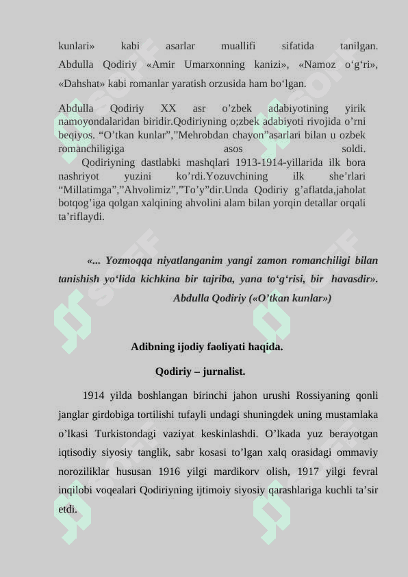 O’zbek tanqidchiligida Abdulla Qodiriy ijodining o’rganilishi 6