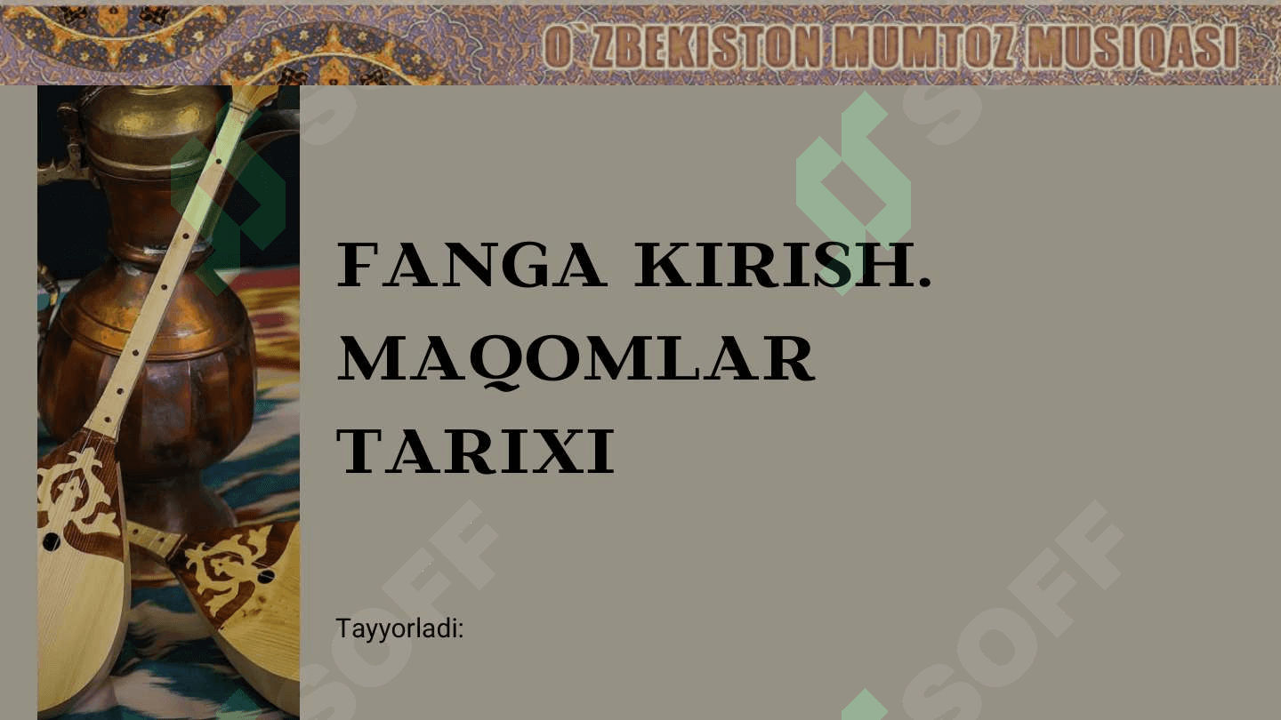 Maqomlar tarixi 2