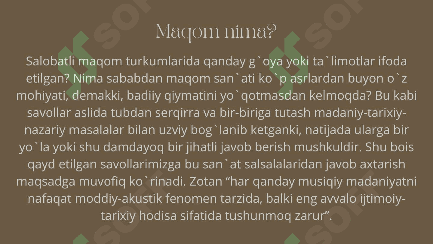 Maqomlar tarixi 6