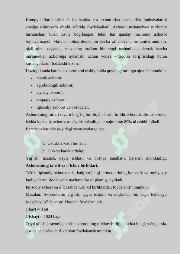 Axborot nima uning manbalari 6