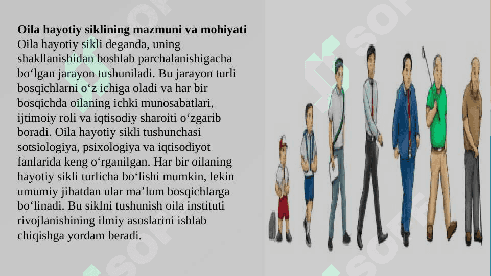 Oila xayotiy siklining davrlashtirish muammosi. slayd 5