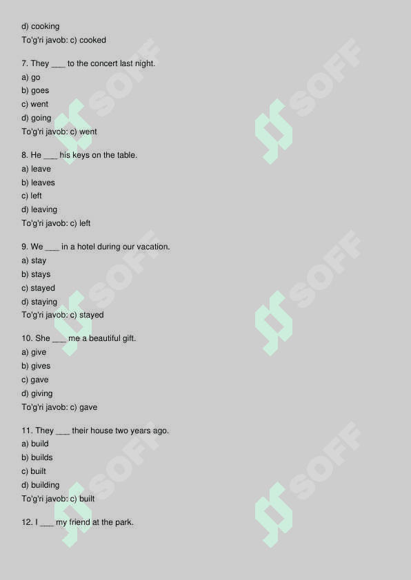 Ingliz tili test 2
