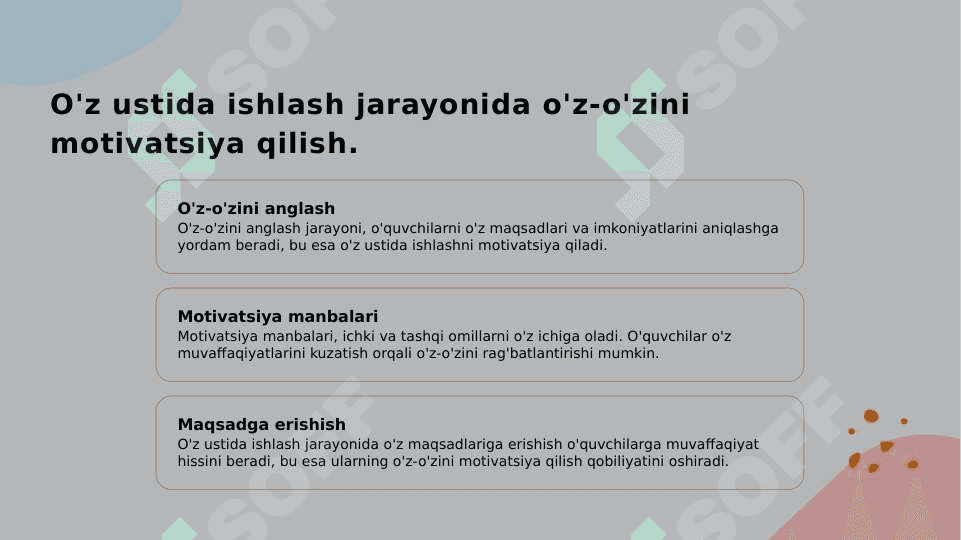 Tarbiya darslarida oʻquvchini oʻz ustida ishlash jarayoni (1-4 sinf tarbiya darsi). 6