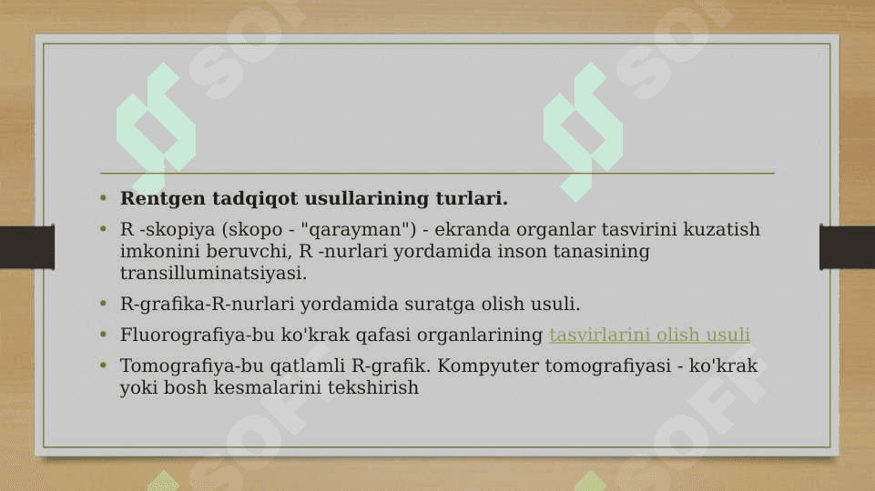 Rentgenologik tekshirish usullarining afzalliklari va kamchiliklari 6