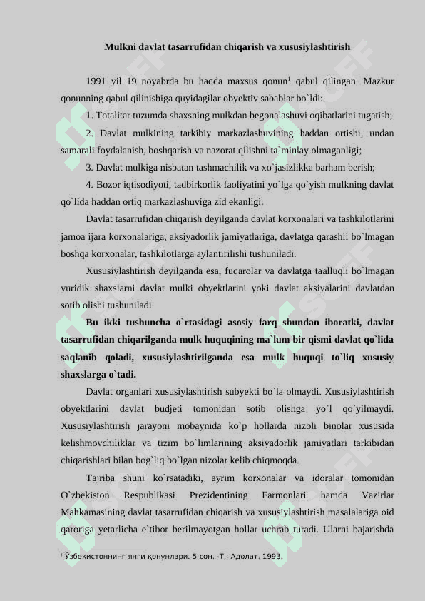 Ommaviy (davlat) mulk huquqi 4