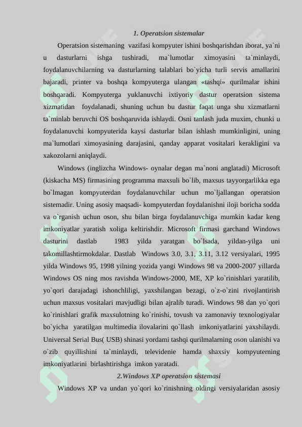 Operatsion sistemalar 2