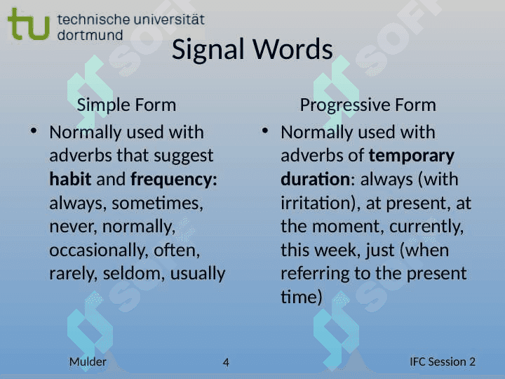 Tense and Aspect I 4