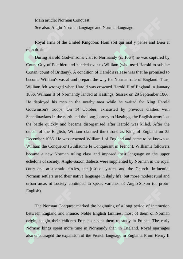 The foreign ( French) influence on the development of the English language 2
