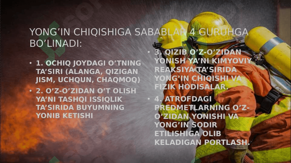 O’T QO’YISH VA YONG’IN XAVFSIZLIGI QOIDALARINI BUZISH JINOYATLARINI TERGOV QILISH 2