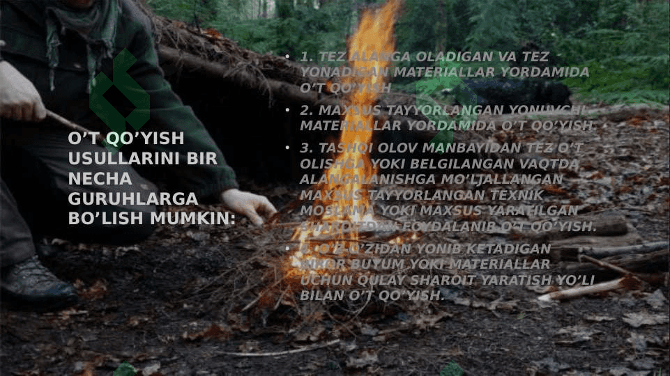 O’T QO’YISH VA YONG’IN XAVFSIZLIGI QOIDALARINI BUZISH JINOYATLARINI TERGOV QILISH 3