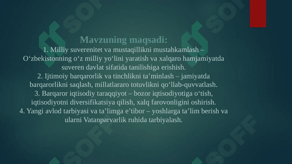 O'zbekistonning o'ziga xos istiqlol va taraqqiyot yo'li 2