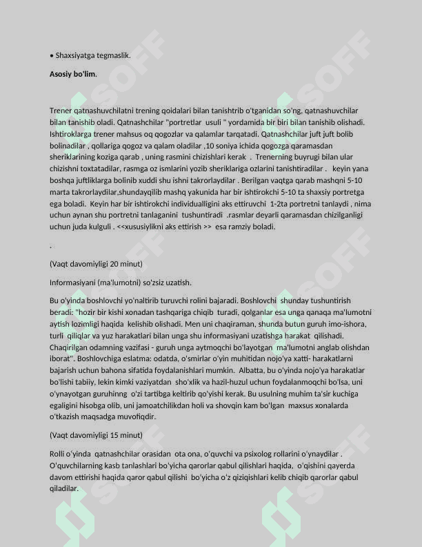 Qarorlar qabul qilish mavzusi bo‘yicha trening dastur 2