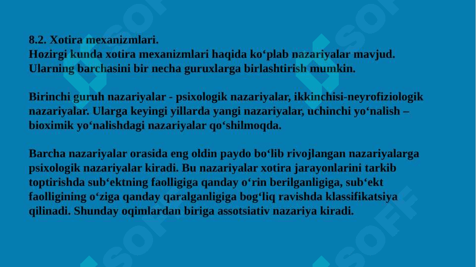 XOTIRA, XOTIRA HAQIDA TUSHUNCHA 5