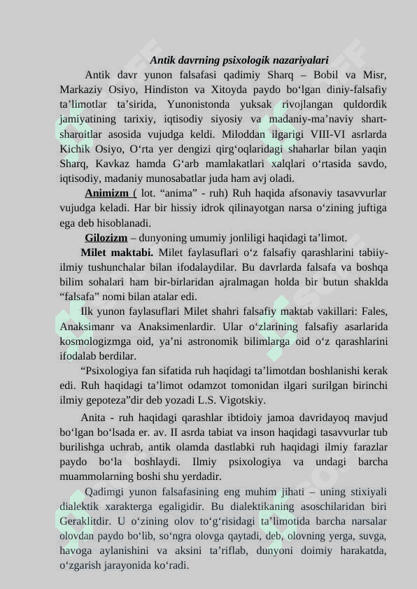 Psixologiyani dastlabki va o‘rta asrlarda rivojlanishi 3