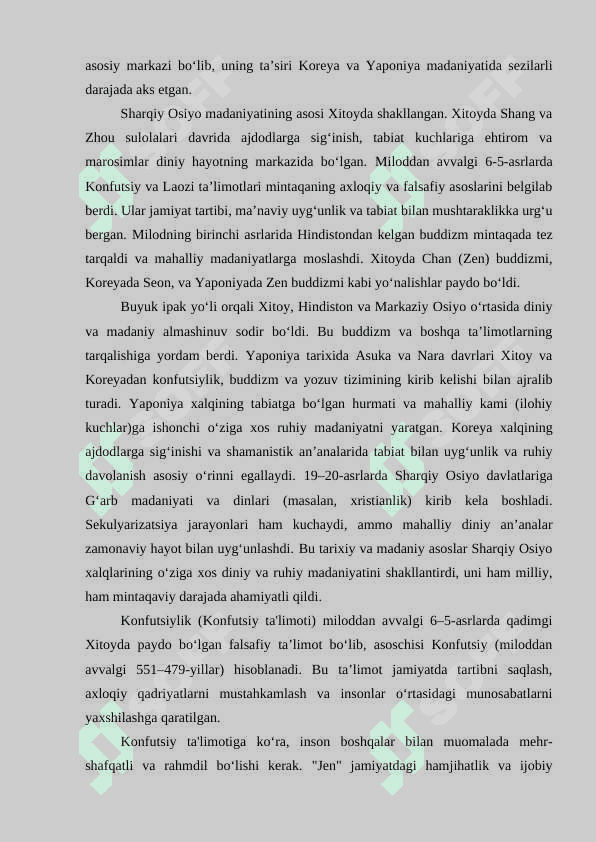 Sharqiy Osiyo xalqlari diniy va ruhiy e‘tiqodlari 3