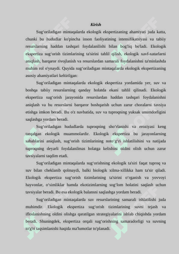 Sugʻoriladigan mintaqalarda ekologik ekspertiza 2