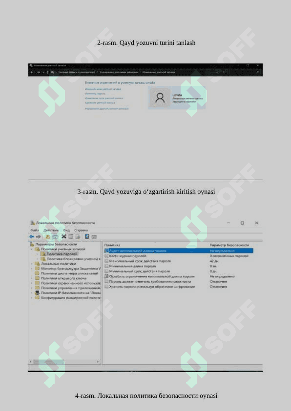 Operatsion tizimda (Windows OT) parolga asoslangan autentifikatsiya mexanizmini o‘rnatish va sozlashni o‘rganish Kiber Xavfsizlik 4