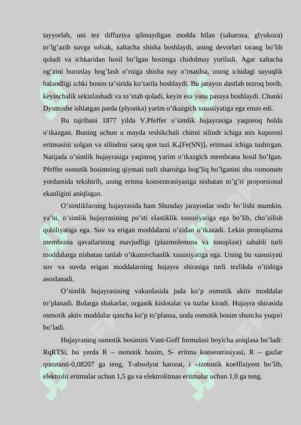 O’simlik hujayrasining osmotik xususiyatlari 3