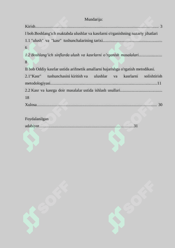 Umumiy o'rta ta'lim maktablari matematika fanini "Oddiy kasrlar" mavzusini o'qitish metodikasi 2