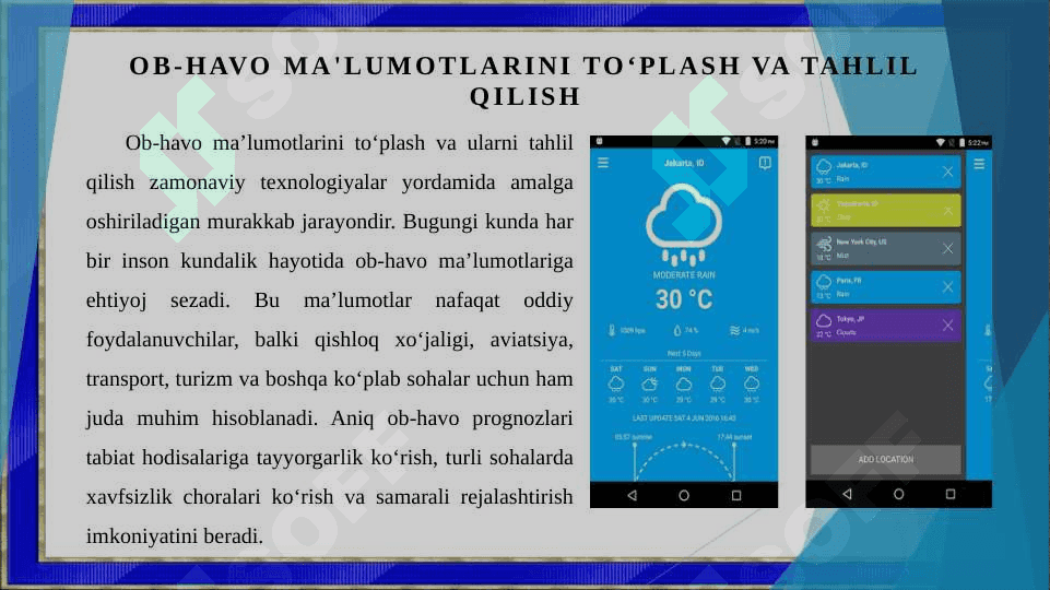 Kunlik ob-havo ma'lumotlari ilovasini yaratish 3