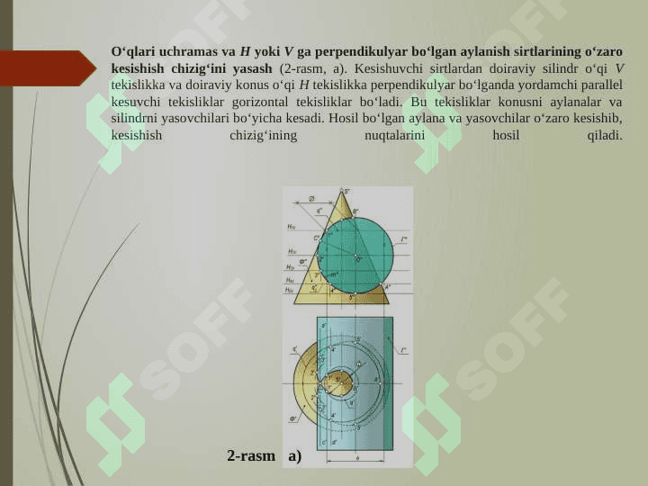 PARALLEL KЕSUVCHI TЕKISLIKLAR USULI. KESUVCHI TEKISLIKLAR DASTASI USULI. IKKINCHI TARTIBLI SIRTLARNING O‘ZARO KESISHISHIDAGI MAXSUS HOLLAR. 3