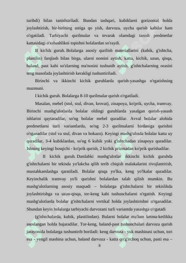 KATTA YOSHDAGI BOLALAR GURUHIDA QURISH-YASASH MASHG‘ULOTLARIDA PEDAGOGNING RO‘LI 8